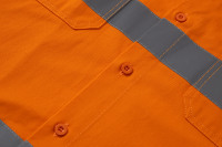 Chemise de travail orange haute visibilité avec bande réfléchissante pour les agents de contrôle du trafic