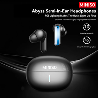 MINISO MS110 AI Translator Headphones V6.0 Earplug Nirkabel Latensi Sangat Rendah Gaming LED Earplug Tahan Lama