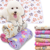 Tapis pour animaux de compagnie super doux avec empreintes de pattes, couverture en polaire corail confortable pour chiens et chats