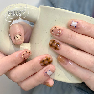 Ins Hot-Selling Wearable Nails Cartoon Puppy Graffiti Phototherapy Brightening Tips Melad Cute Girl Nail Stickers - Product Image 2