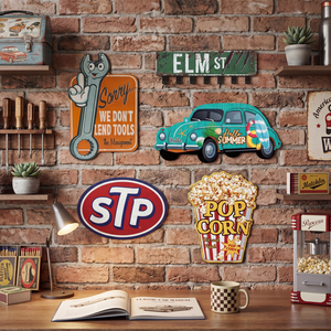<span class=keywords><strong>Plaque</strong></span> Métallique Vintage pour Garage, Panneau en Étain 3D Découpé, Impression Artistique en Relief, Huile Moteur, Décoration Murale 3D pour Man Cave Club, Peint - Product Image 1