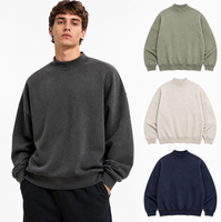 Vente en gros directe d'usine, sweat-shirt à col roulé vintage en coton mélangé pour hommes, logo personnalisé avec plusieurs options de personnalisation