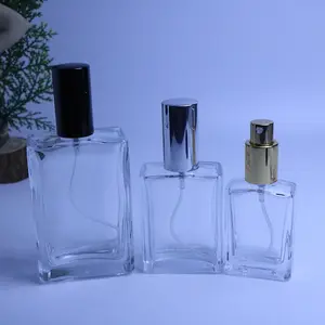 Wholesale Perfume Bottle Square 100ml Square Spray Glass Packaging Perfume Bottle