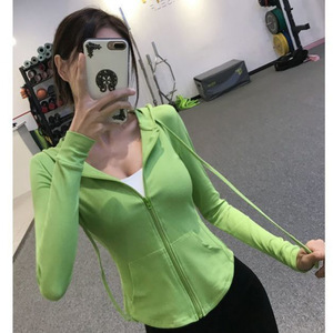 Veste de sport à capuche zippée pour femme, haut de yoga à manches longues, moulante, décontractée, printemps-automne, pour la course à pied - Product Image 1