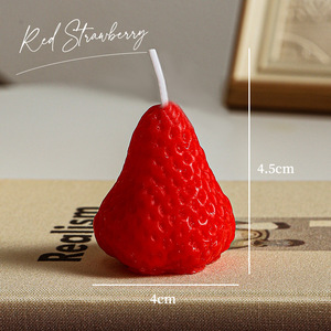 Strawberry <b>candle</b> simulation fruit scented <b>candle</b> mini <b>set</b> modeling net celebrity photo props birthday gift new - Product Image 2