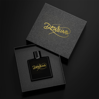 Boîte à tiroir en papier noir pour parfum, personnalisée en usine, pour l'emballage de flacons, boîte artisanale