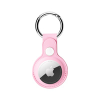 Étui à clés en cuir PU à double trou pour Airtag, protection pour traceur Air Tag avec porte-clés pour enfants