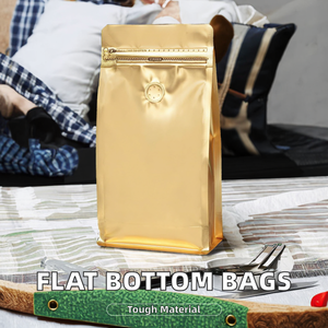 Sacs à café, thé et bonbons en PP de qualité alimentaire, à fond plat, avec fermeture éclair personnalisée, valve et soudure sur huit côtés, anti-humidité - Product Image 2