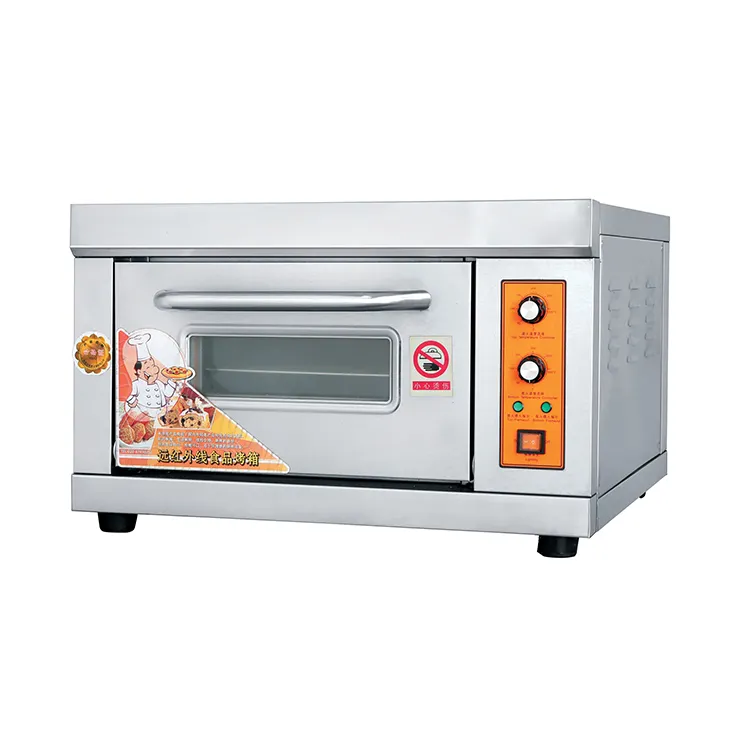 Oven komersial 1 Deck 1 baki meja elektrik, Oven panggang roti kue Deck Oven