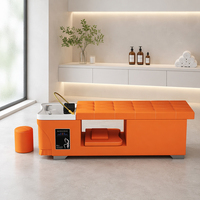 Lit de lavage capillaire en promotion avec système de circulation d'eau intégré pour salon de coiffure, sans tuyauterie requise