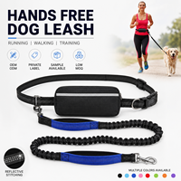Correa para Perro Manos Libres al por Mayor con Doble Amortiguación, Bungee Desmontable, Bolsa con Cremallera, Reflectante y de Nylon Duradero para Correr