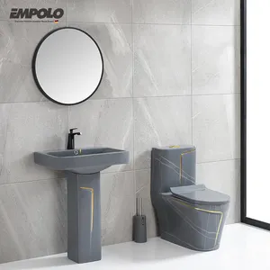 Empolo Luxury Sanitary Ware Manufacturer Hotel Bathroom Ceramic Wc Toilet Color 1 Piece Toilet Bowl