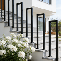 Balustrade en métal en forme de U, installation DIY, finition peignable résistante à l'eau et à la rouille, pour villa, escaliers intérieurs, balcon, clôture de sécurité