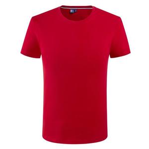 T-shirt à col rond à manches courtes en coton rouge, uniforme de travail, impression de logo publicitaire, usage quotidien - Product Image 1