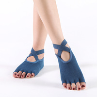 Chaussettes de yoga Bioserica Era à cinq doigts, antidérapantes, pour le sol, le Pilates et le fitness en intérieur