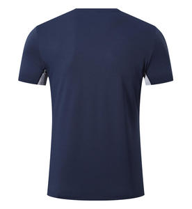 Style d'été T-shirts de fitness en polyester à séchage rapide pour hommes, surdimensionnés, courts, brodés, légers, sans doublure, à motif solide, tricotés - Product Image 4