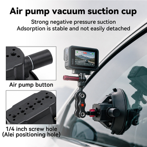 Kit de fixation à ventouse <span class=keywords><strong>pour</strong></span> caméra avec bras articulé, ventouse à pompe à air, support de voiture à dégagement rapide <span class=keywords><strong>pour</strong></span> DJI <span class=keywords><strong>OSMO</strong></span> Pocket 3 Insta360 <span class=keywords><strong>iPhone</strong></span> - Product Image 2