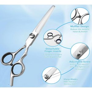 Ciseaux de coiffure professionnels Obexa pour droitiers avec lames en acier inoxydable ultra-affûtées, manche en acier japonais, usage en salon - Product Image 2