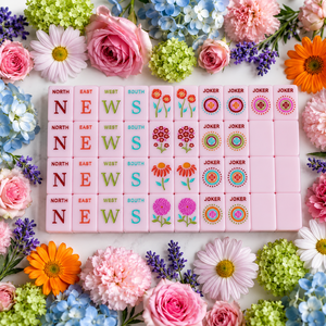 Premium Luxury Multi Color Floral Engraved American <strong>Mahjong</strong> <strong>Set</strong> 160 Tiles Bespoke Botanical Collection <strong>Mahjong</strong> Game Gift <strong>Set</strong> - Product Image 3
