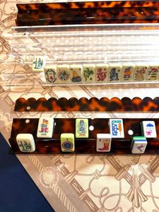 Soportes magnéticos de acrílico para Mahjong con empujadores de 20 pulgadas y 19 pulgadas, transparentes, con diseño de concha de tortuga, para fichas de Mahjong, accesorios para el juego de Mahjong - Product Image 6