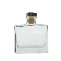 Bouteilles de luxe personnalisées 50ml 100ml 150ml 200ml, bouteilles de diffuseur de roseaux en verre de parfum carrées vides pour ensembles de diffuseurs domestiques avec capuchon en bois