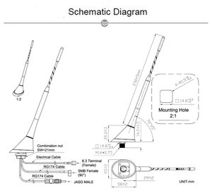 <span class=keywords><strong>Antenne</strong></span> combinée radio <span class=keywords><strong>DAB</strong></span>+ JCD702 pour véhicule - Product Image 2