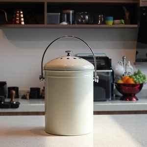 No welding bottom 1.3 Gallon Recycling Pail Bucket white color <b>Compost</b> <b>Bin</b> - Product Image 6