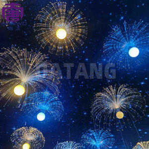 Lámpara Colgante de Fibra Óptica Dandelion Ip65 con Forma de Medusa, Lámpara de Araña Multicolor con Diseño de Flor para Fiestas en Interiores y Decoración Navideña en Exteriores - Product Image 1