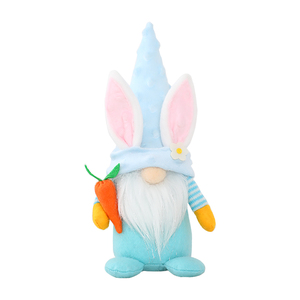 Decoraciones de regalo de Pascua personalizadas, decoraciones navideñas de conejo de primavera, sombrero de flores de dibujos animados, gnomos de conejito de peluche con Orejas de conejo - Product Image 1