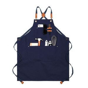 Delantal de Trabajo Impermeable de Lona con Tirantes Cruzados y Múltiples Bolsillos para Chef, Barbero, Carpintero, Artista - Product Image 3