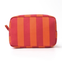 Sac de rangement de maquillage portable pour femmes avec logo personnalisé imprimé, sac de toilette en tissu imperméable avec fermeture à glissière