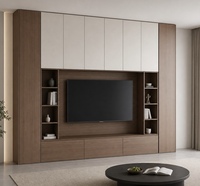 Mueble de TV Ecológico de Diseño Preestablecido Directo de Fábrica, Centro de Entretenimiento Moderno y Lujoso, Muebles Listos para Proyectos, para Hoteles y Apartamentos