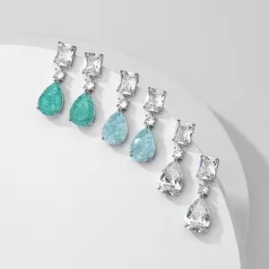 wholesale bulk rhinestone crystal water drop earrings stud for wedding decoration