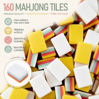 U.fun OM-22 Tuiles de Mahjong de Luxe Vert Clair Personnalisées 160 Pièces 4 Couches Acrylique Épais Premium Américain Pliable Portable Voyage