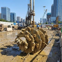 Tarière conique robuste en acier allié haute résistance, à connexion carrée, avec dents de type balle résistantes à l'usure, pour équipement de forage de fondations