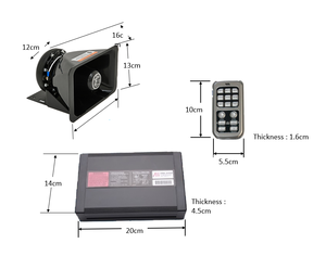 รีโมทไร้สาย ลำโพงฮอร์น 400 วัตต์ สำหรับรถยนต์และมอเตอร์ไซค์ พร้อมเสียงไซเรน - Product Image 2