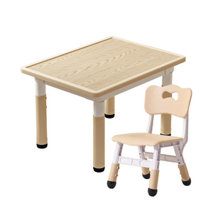 Kids <b>Desk</b> And Chair Set 80x60cm Height Adjustable Plastic Modern Design For Kindergarten <b>Study</b> Drawing - Product Image 2