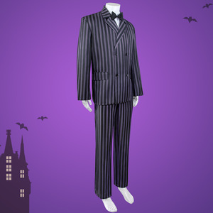 Haute qualité le personnage de la <span class=keywords><strong>famille</strong></span> <span class=keywords><strong>Addams</strong></span> Gomez <span class=keywords><strong>Addams</strong></span> Cosplay Costume noir Costumes pour adultes fête carnaval Halloween - Product Image 3