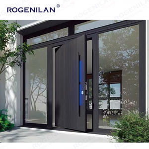 Rogenilan dış döküm alüminyum Pivot kapılar lüks giriş Villa Metal kapı ev giriş güvenlik ana kapı - Product Image 3