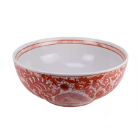 Jingdezhen bol en céramique antique peint à la main rouge et blanc motif floral et Dragon Pot de fleurs Pots de fleurs et jardinières