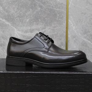 รองเท้าหนังสำหรับธุรกิจระบายอากาศได้ดีคุณภาพสูงรองเท้าหนังวัวดิบแบบทางการรองเท้าดาร์บี้แบบลำลองพื้นรองเท้านุ่มเพิ่มความสูงด้วยเชือก - Product Image 5