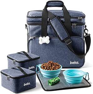 Free sample Dog Travel Bag, Travel <b>Pet</b> Bag Organizer, Dog <b>Food</b> Travel Bag with <b>Food</b> <b>Container</b> and Bowls, Dog Travel - Product Image 1