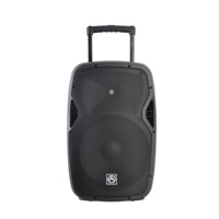 Précision Pro Audio CSL15AVH Haut-parleur portable actif à piles avec chariot audio sans fil noir de 100W de 15 pouces