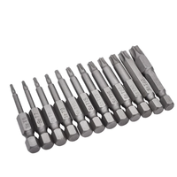Set Bit Obeng Magnetik Hex Shank 1/4 Inch T6 T25 T30 T40 Torx, Bit Obeng Pengaman Anti Bongkar, Mata Bor, Kunci
