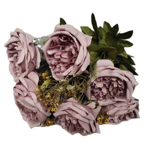 Flores Queyiyi, Ramo de Rosas Artificiales en Forma de Corazón de 11 Cabezas, Decoración Floral para Novia y Damas de Honor - Product Image 5