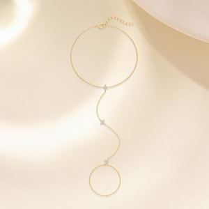 Tobillera de Plata de Ley 925 con Circonitas, Diseño Simple y Moderno, Chapada en Oro de 18K, para Mujer - Product Image 2