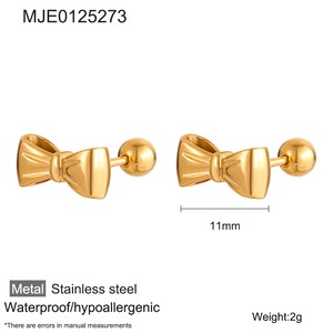 Boucles d'oreilles clous en acier inoxydable plaqué <span class=keywords><strong>or</strong></span> 18 carats MICCI, bijoux en acier inoxydable anti-ternissement, pour femmes - Product Image 4