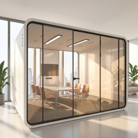 Nouvelle cabine de réunion acoustique moderne en aluminium pour espace de travail privé, insonorisée, pour bureau, coworking, hôtel, école