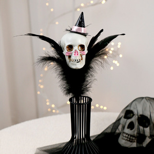 Hot Selling Halloween Feather Skeleton Pumpkin Branch Bouquet Creative Home Party Decoration - Product Image 3