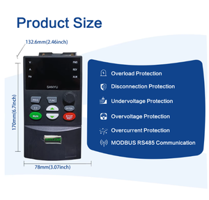 Convertisseur et variateur de fréquence SY3000 220v & 380v 0.75kw, 1.5kW 2.2kW 7.5kw 15kW VFD Variateur de vitesse AC VSD - Product Image 4